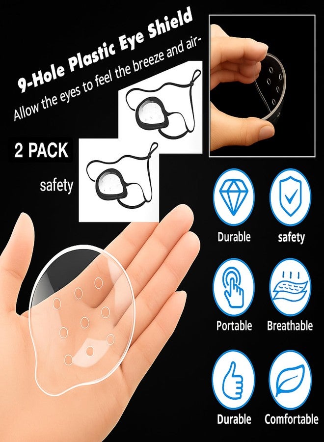 Geiserailie 2 Pack Eye Shield 9-Hole Eye Shield with Adjustable Strap Eye Shield After Cataract Surgery Transparent Ventilated Eye Protections for Eye Surgery Covering Eye Protection - Image 2
